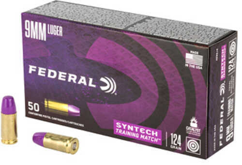 <span style="font-weight:bolder; ">9mm</span> Luger 50 Rounds Ammunition Federal Cartridge 124 Grain Total Synthetic Jacket